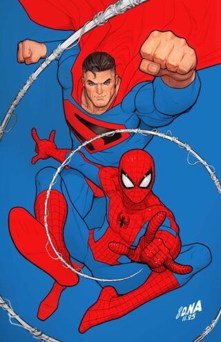DC MARVEL SUPERMAN SPIDER-MAN #1 (ONE SHOT) CVR Q DAVID NAKAYAMA KINGDOM COME SUPERMAN & SPIDER-MAN CARD STOCK VAR